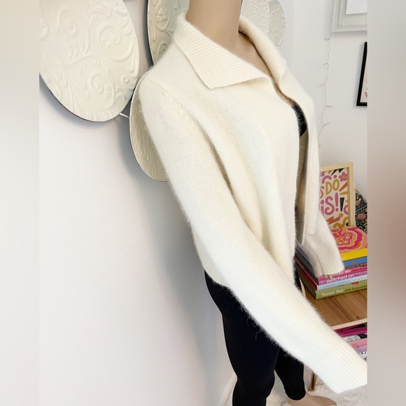 Lauren Ralph Lauren Angora Blend Open Sweater Medium - Picture 2 of 5